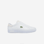 Men Lacoste V0ZN1845 White 21G Powercourt Burnished Leather Sneakers