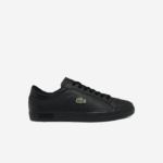 Men Lacoste V0ZN1846 Black 02H Powercourt Burnished Leather Sneakers