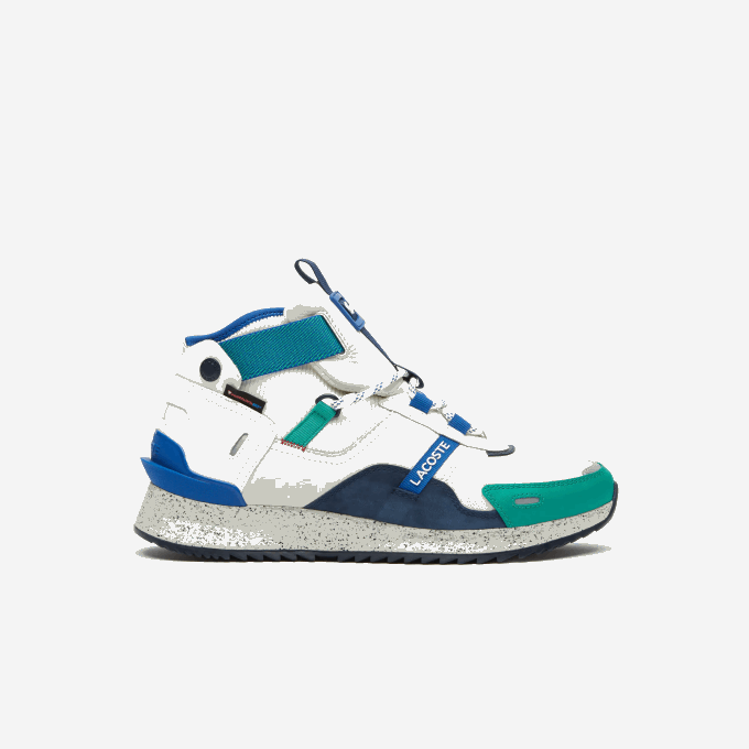 Men Lacoste V0ZN1847 White Green WG1 Run Breaker Leather and Synthetic Outdoor Shoes - Image 1