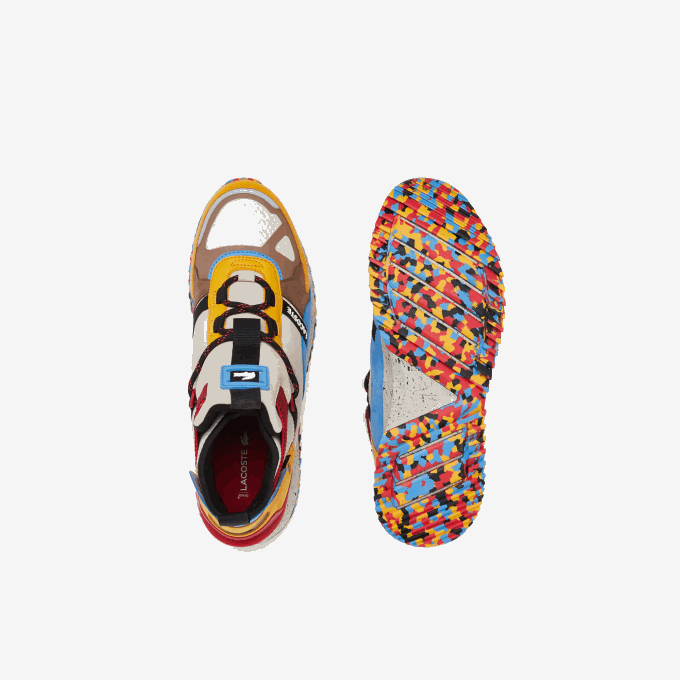 Men Lacoste V0ZN1848 Off White & Brown OW8 Run Breaker Leather and Synthetic Outdoor Shoes - Image 4