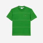 Men Lacoste V0ZN184 Green L94 Organic Cotton Jersey Stripe T-Shirt