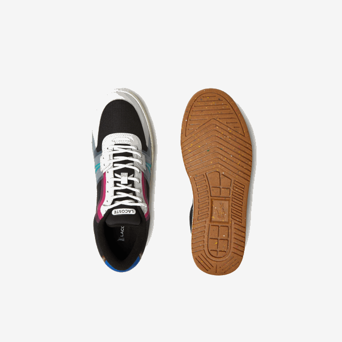 Men Lacoste V0ZN1850 Black 02H L001 Eco Synthetic and Textile Color-Block Sneakers - Image 4