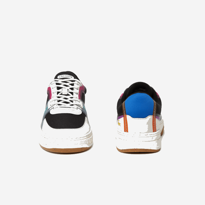 Men Lacoste V0ZN1850 Black 02H L001 Eco Synthetic and Textile Color-Block Sneakers - Image 5