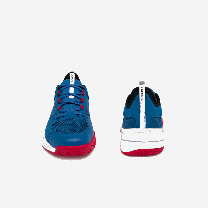 Men Lacoste V0ZN1852 Blue White 221 AG-LT21 Ultra Textile Tennis Shoes - Image 4