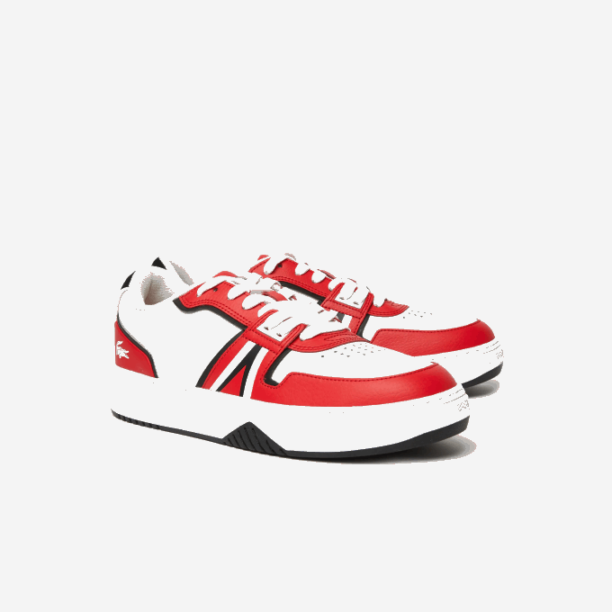Men Lacoste V0ZN1853 Red White 17K L001 Leather Color Contrast Sneakers - Image 2