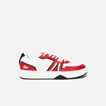 Men Lacoste V0ZN1853 Red White 17K L001 Leather Color Contrast Sneakers