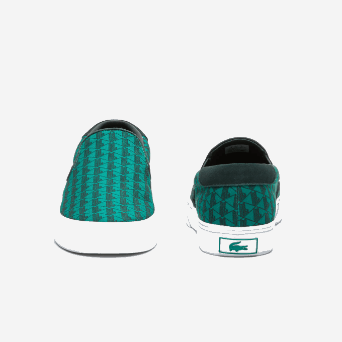 Men Lacoste V0ZN1854 Green & White 1R7 Jump Serve Textile Slip on - Image 5