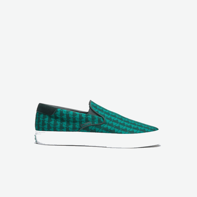 Men Lacoste V0ZN1854 Green & White 1R7 Jump Serve Textile Slip on - Image 1