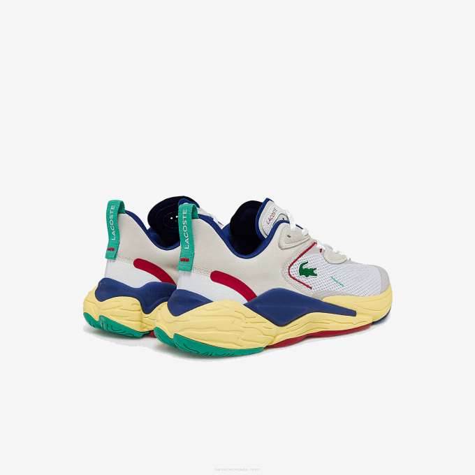 Men Lacoste V0ZN1857 Off White & Blue 2Q9 Aceshot Textile and Synthetic Sneakers - Image 3