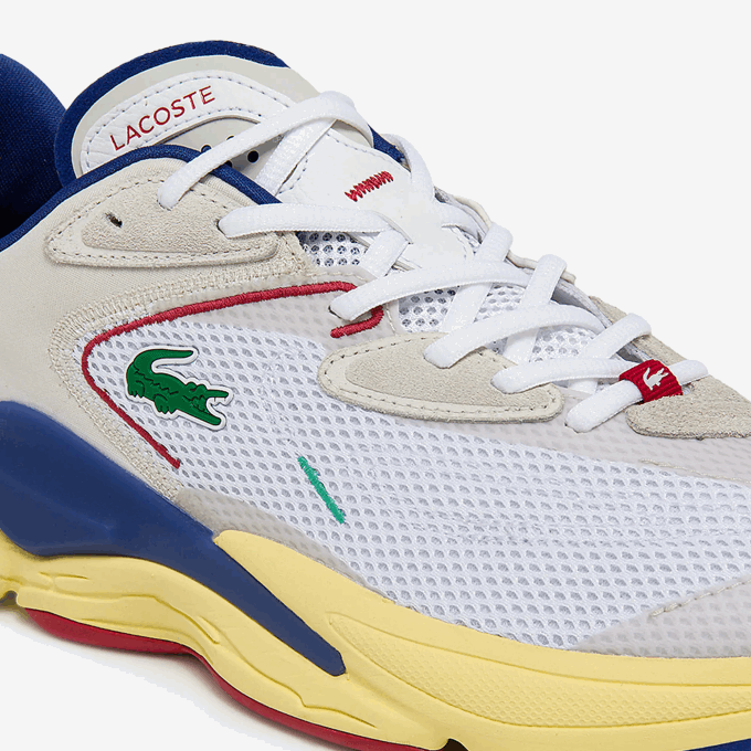 Men Lacoste V0ZN1857 Off White & Blue 2Q9 Aceshot Textile and Synthetic Sneakers - Image 6