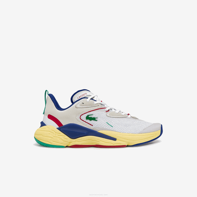 Men Lacoste V0ZN1857 Off White & Blue 2Q9 Aceshot Textile and Synthetic Sneakers - Image 1