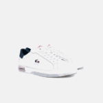 Men Lacoste V0ZN1858 White/Navy & Red 407 Powercourt Leather Tricolor Sneakers - Image 2