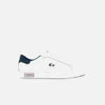 Men Lacoste V0ZN1858 White/Navy & Red 407 Powercourt Leather Tricolor Sneakers