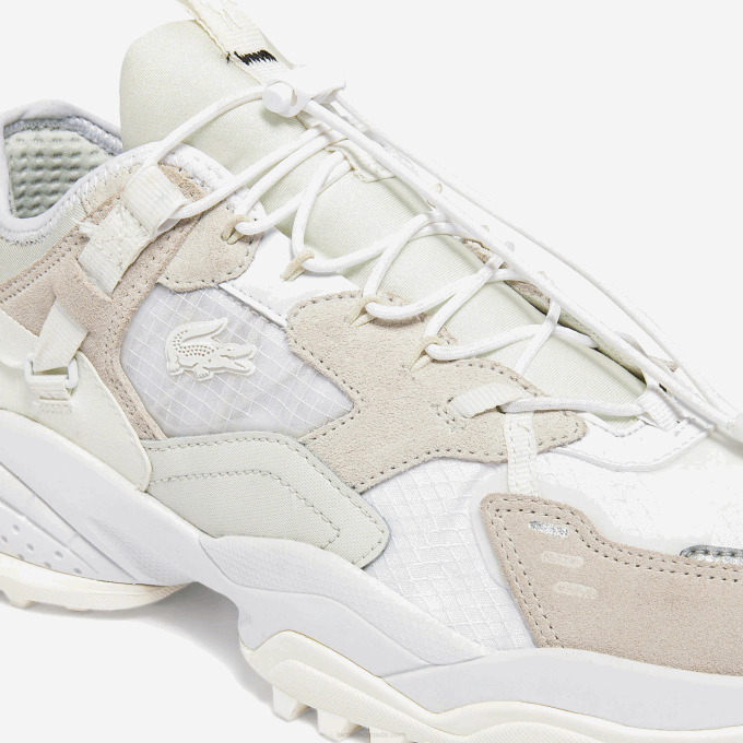 Men Lacoste V0ZN1859 Off White 18C L-Guard Breaker Textile and Leather Sneakers - Image 6