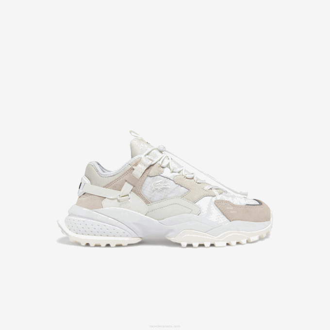 Men Lacoste V0ZN1859 Off White 18C L-Guard Breaker Textile and Leather Sneakers - Image 1