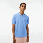 Men Lacoste V0ZN185 Blue Chine KC9 Original L.12.12 Heathered Polo