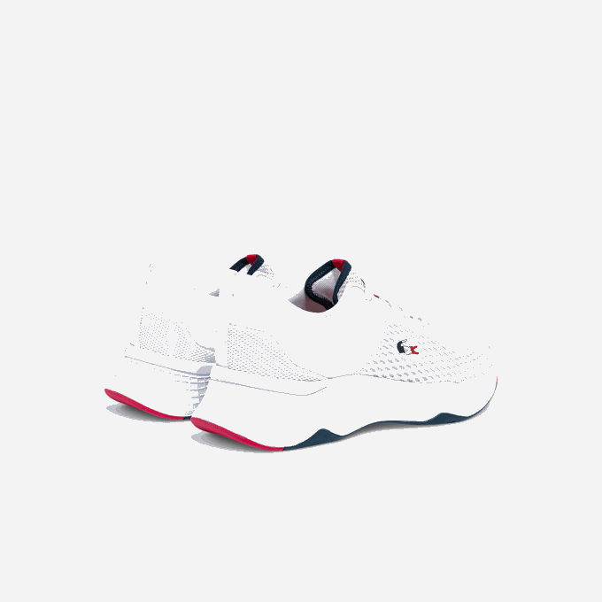Men Lacoste V0ZN1861 White/Navy & Red 407 Court-Drive Textured Textile Sneakers - Image 3