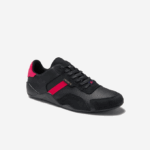 Men Lacoste V0ZN1869 Black Red 1B5 Hapona Leather Synthetic Sneakers