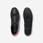 Men Lacoste V0ZN1869 Black Red 1B5 Hapona Leather Synthetic Sneakers - Image 4