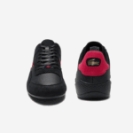 Men Lacoste V0ZN1869 Black Red 1B5 Hapona Leather Synthetic Sneakers - Image 5