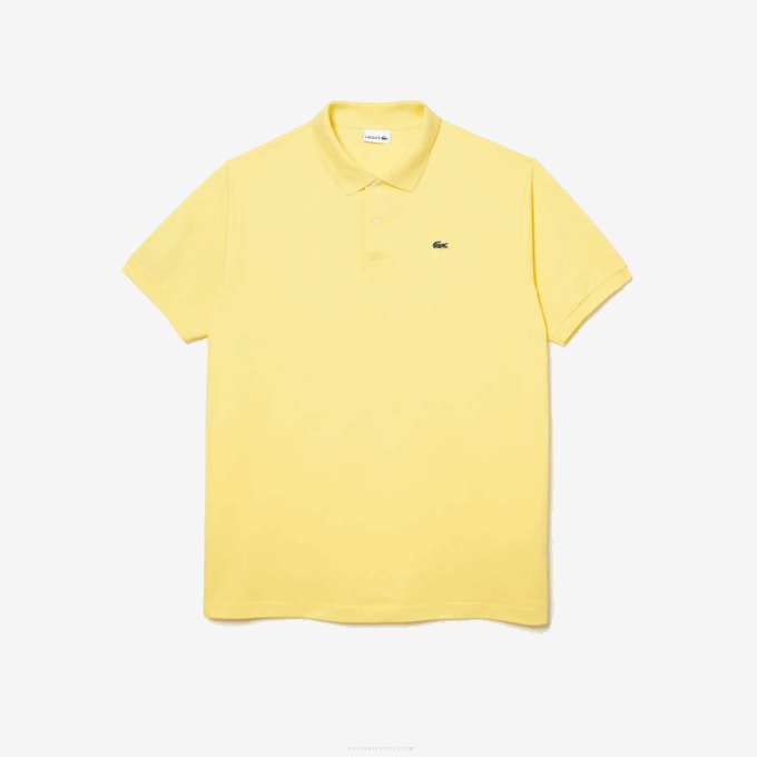 Men Lacoste V0ZN186 Yellow 107 Cotton Petit Pique Polo - Plus Size - Tall - Image 1