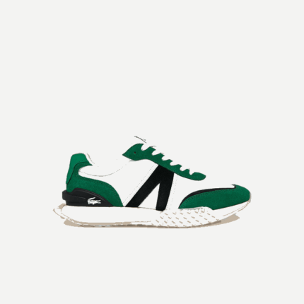 Men Lacoste V0ZN1870 White/Green 082 L-Spin Deluxe Textile Accent Sneakers