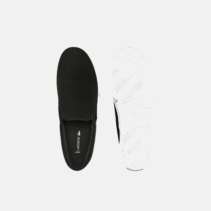 Men Lacoste V0ZN1871 Black & White 312 Jump Serve Canvas Slip On - Image 4