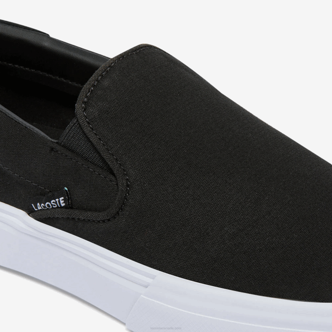 Men Lacoste V0ZN1871 Black & White 312 Jump Serve Canvas Slip On - Image 6