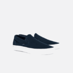 Men Lacoste V0ZN1872 Navy & White 092 Jump Serve Canvas Slip On - Image 2