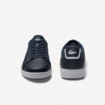 Men Lacoste V0ZN1874 Navy Blue 003 Carnaby Evo Leather Sneakers - Image 4