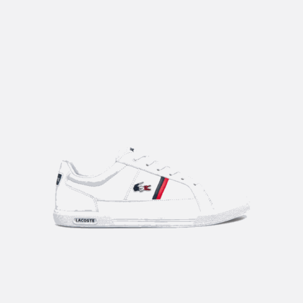 Men Lacoste V0ZN1876 White/Navy & Red 407 Europa Tricolore Leather and Synthetic Sneakers