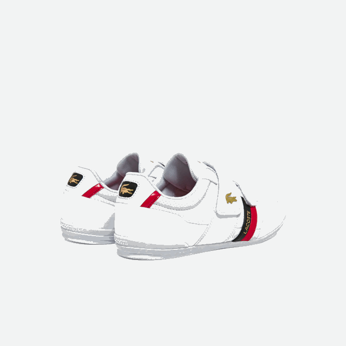 Men Lacoste V0ZN1878 White & Red 286 Misano Strap Leather and Synthetic Sneakers - Image 3