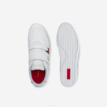 Men Lacoste V0ZN1878 White & Red 286 Misano Strap Leather and Synthetic Sneakers - Image 4