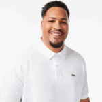 Men Lacoste V0ZN187 White 001 Cotton Petit Pique Polo - Plus Size - Tall - Image 2