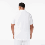 Men Lacoste V0ZN187 White 001 Cotton Petit Pique Polo - Plus Size - Tall - Image 3