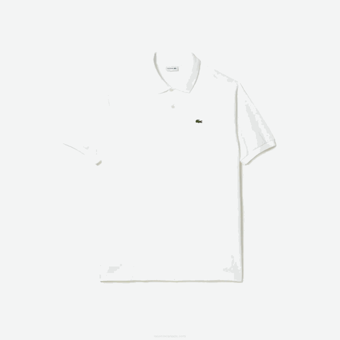 Men Lacoste V0ZN187 White 001 Cotton Petit Pique Polo - Plus Size - Tall - Image 5