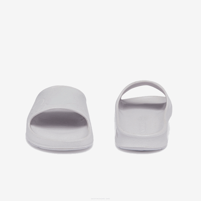 Men Lacoste V0ZN1880 White & Off White 65T Croco 2.0 Synthetic Logo Slides - Image 5