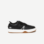 Men Lacoste V0ZN1881 Black & Off White 454 L001 Leather Popped Heel Sneakers
