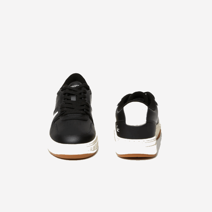 Men Lacoste V0ZN1881 Black & Off White 454 L001 Leather Popped Heel Sneakers - Image 5