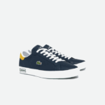 Men Lacoste V0ZN1884 Navy Yellow 2M3 Powercourt Leather Accent Sneakers - Image 2