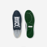 Men Lacoste V0ZN1884 Navy Yellow 2M3 Powercourt Leather Accent Sneakers - Image 4