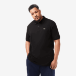 Men Lacoste V0ZN188 Black 031 Cotton Petit Pique Polo - Plus Size - Tall