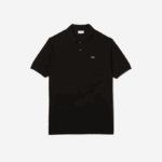 Men Lacoste V0ZN188 Black 031 Cotton Petit Pique Polo - Plus Size - Tall - Image 5
