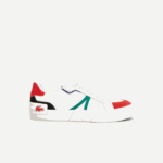 Men Lacoste V0ZN1890 White & Red 286 L004 Leather Color-Pop Sneakers