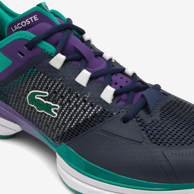 Men Lacoste V0ZN1892 Black Turquoise 1S3 AG-LT21 Ultra Textile Tennis Shoes - Image 6