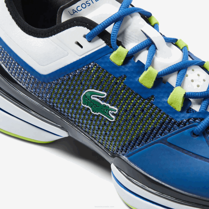 Men Lacoste V0ZN1894 Blue Black 2M7 AG-LT21 Ultra Textile Tennis Shoes - Image 6