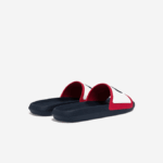 Men Lacoste V0ZN1896 White/Navy & Red 407 Croco Rubber Tricolor Slides - Image 3