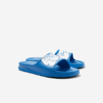 Men Lacoste V0ZN1897 Light Blue White 2K7 Croco 2.0 Synthetic Logo Strap Slides - Image 2