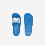 Men Lacoste V0ZN1897 Light Blue White 2K7 Croco 2.0 Synthetic Logo Strap Slides - Image 4