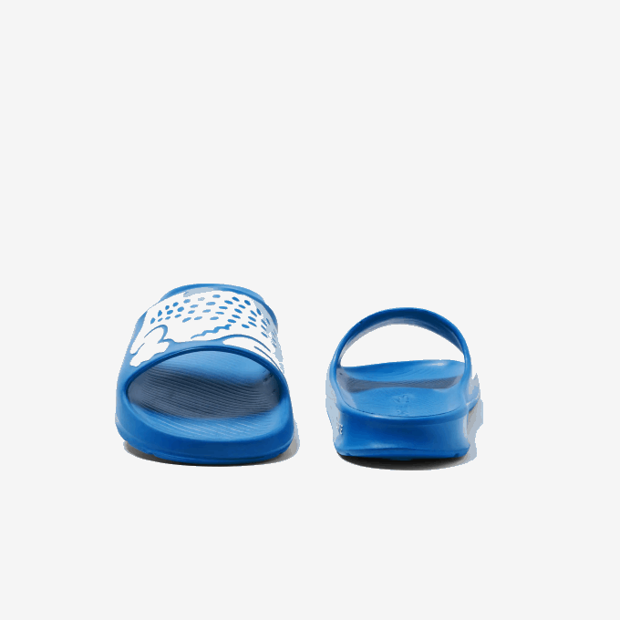 Men Lacoste V0ZN1897 Light Blue White 2K7 Croco 2.0 Synthetic Logo Strap Slides - Image 5